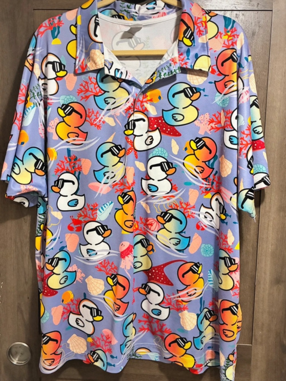 one clothing Pastel Multicolor Duck-Print Polo Golf style Shirt